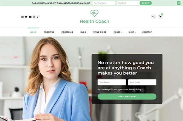 Blossom Health Coach Theme