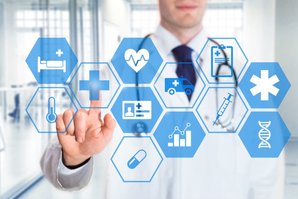 Medical-doctor-touching-icons