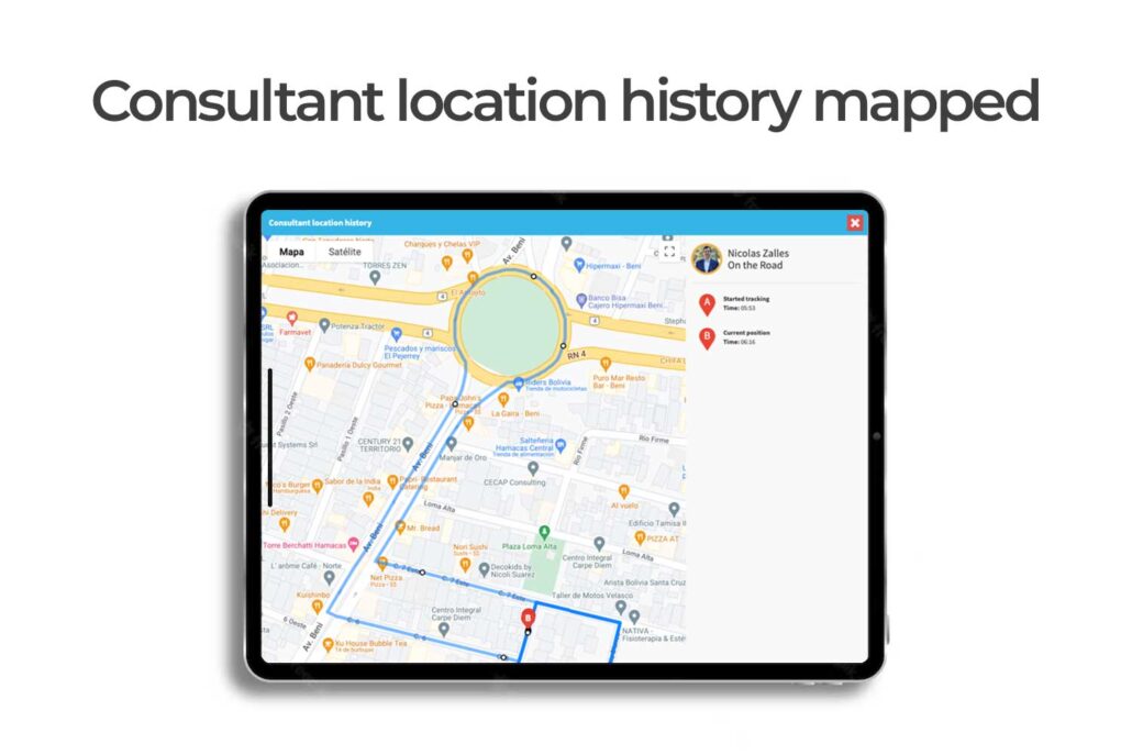Consultant location history mapped