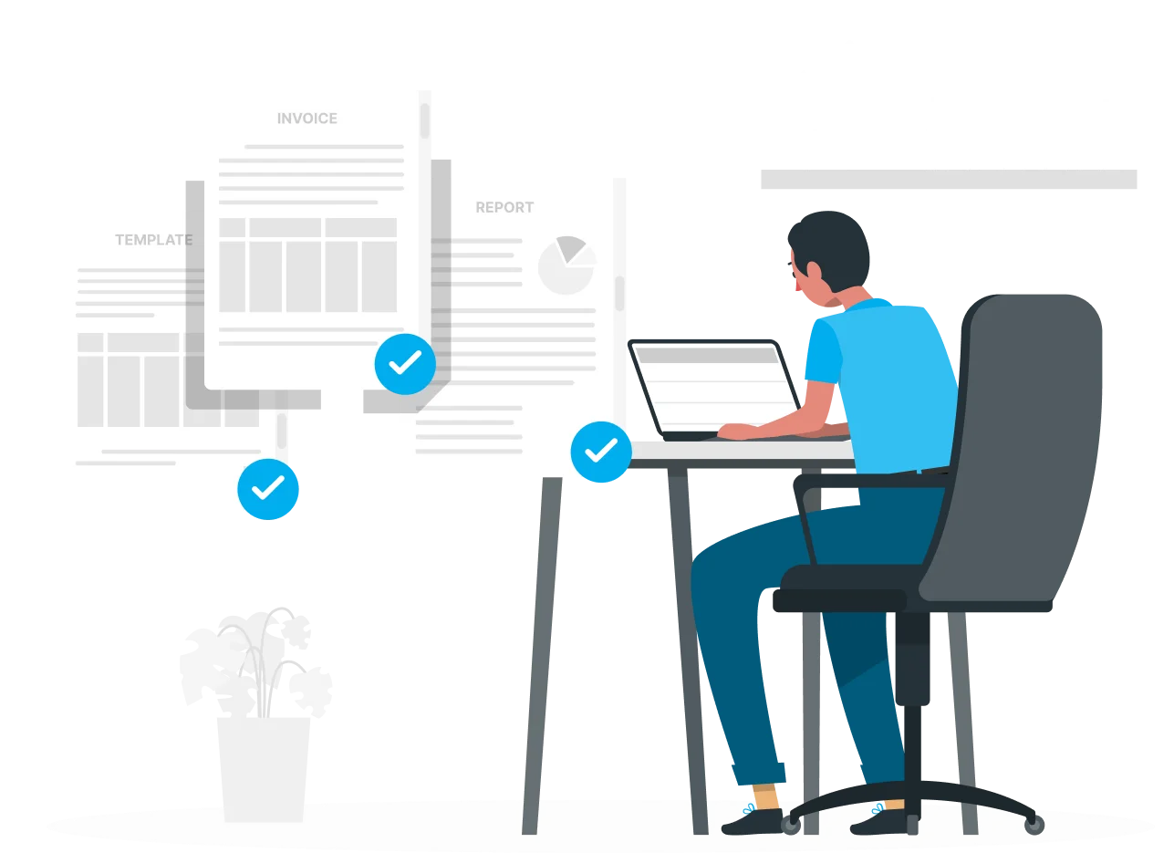 Data auto-populates your templates, reports, invoices and emails